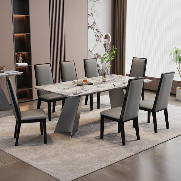 Daytona White Marble Dining Table - 220cm