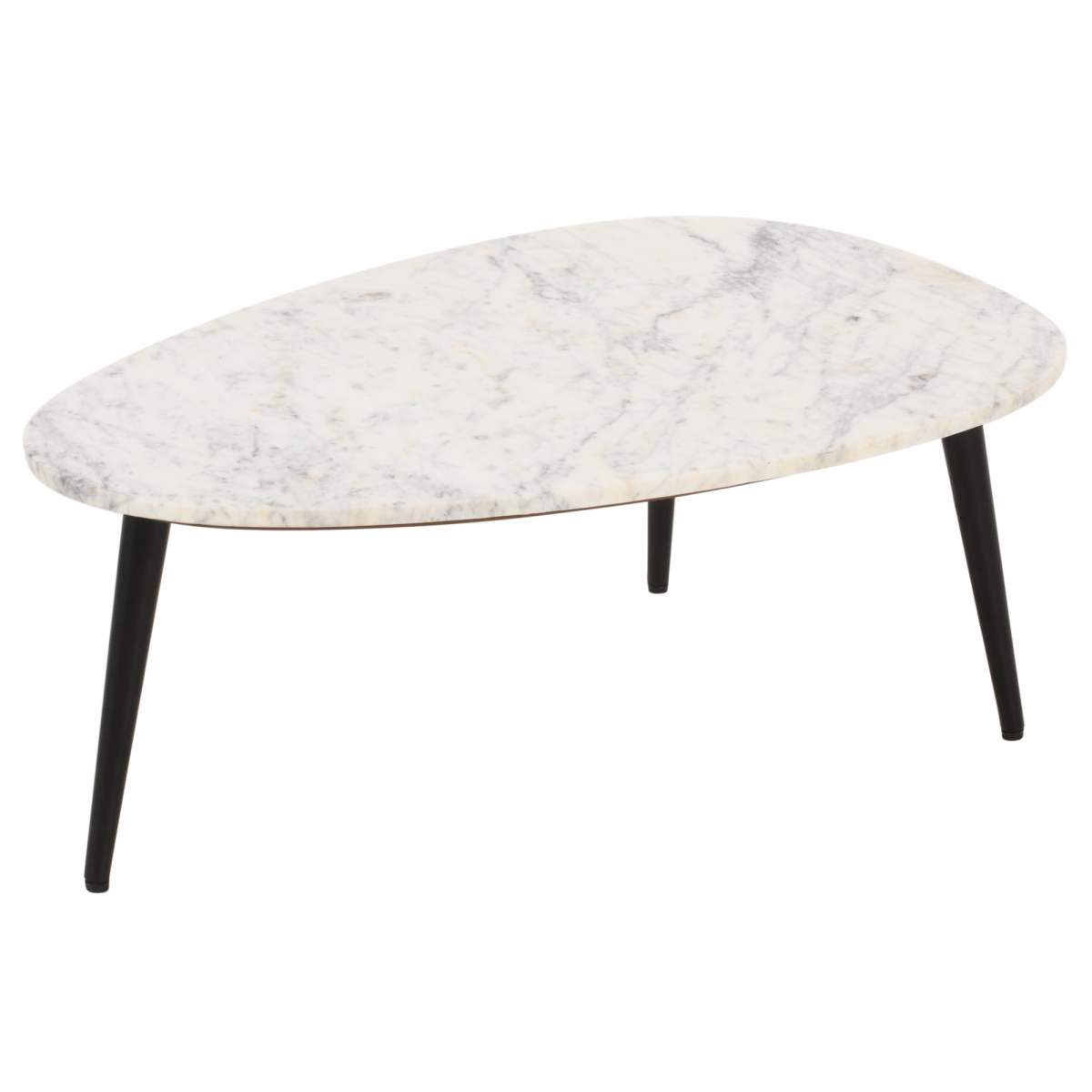 Opal Coffee Table With White Marble Top & Metal Legs