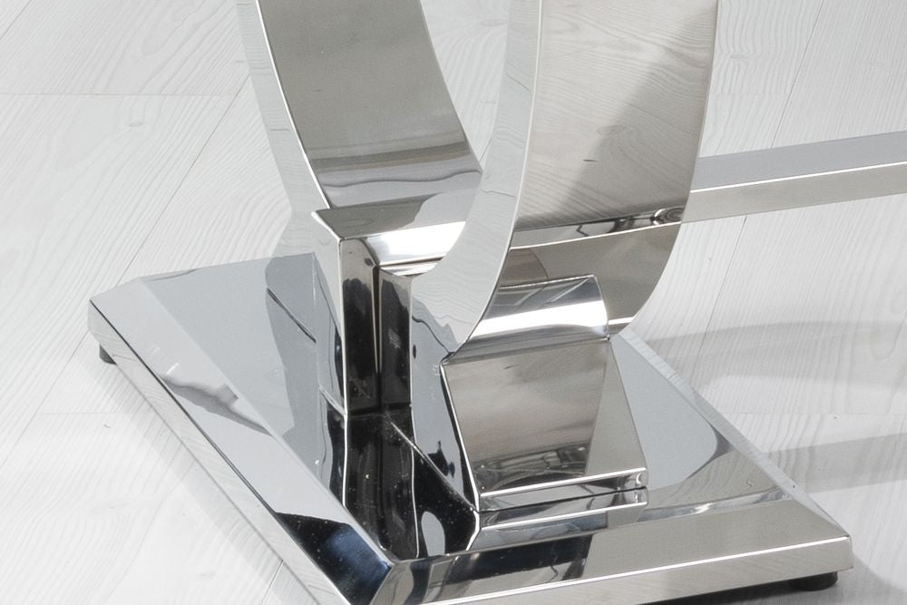 Welby Grey Marble and Chrome Dining Table - 180cm