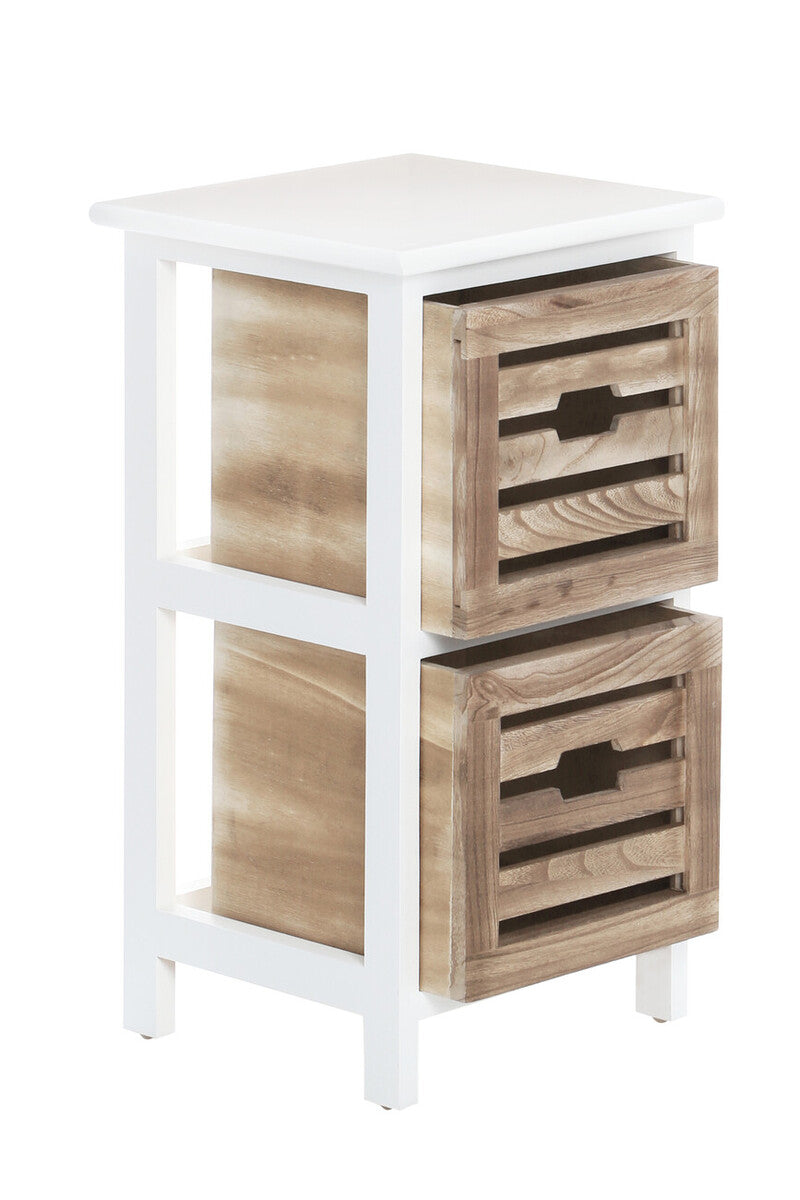 Portsmouth Natural and White Wooden 2 Drawer Chest