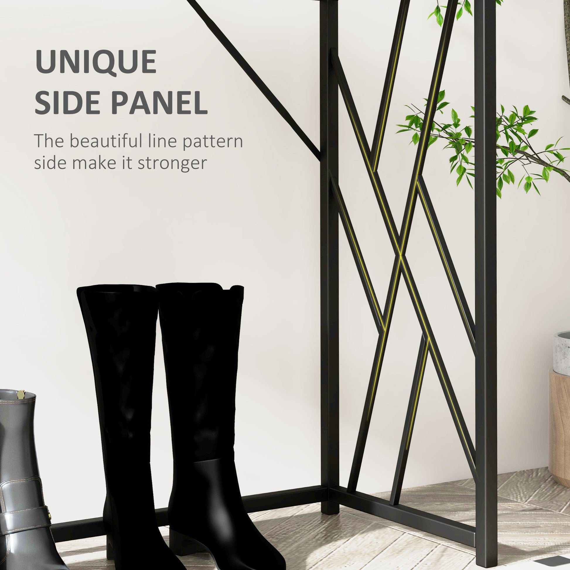 Console Table, Industrial Sofa Table with Metal Frame for Living Room, Hallway, 120cm, Grey