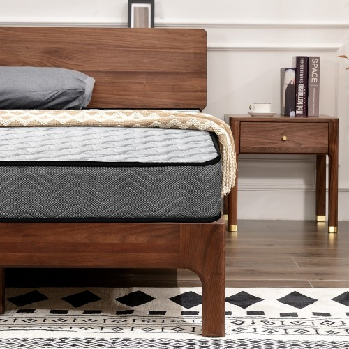 Good Night Small Double Bed Memory Foam & Spring Mattress - Quilted, Hypoallergenic, Breathable Design with Lumbar Support