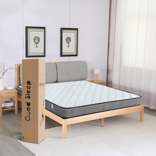 Good Night Small Double Bed Memory Foam & Spring Mattress - Quilted, Hypoallergenic, Breathable Design with Lumbar Support