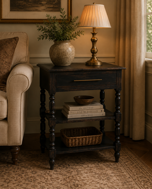Heritage Turned-Leg Side Table