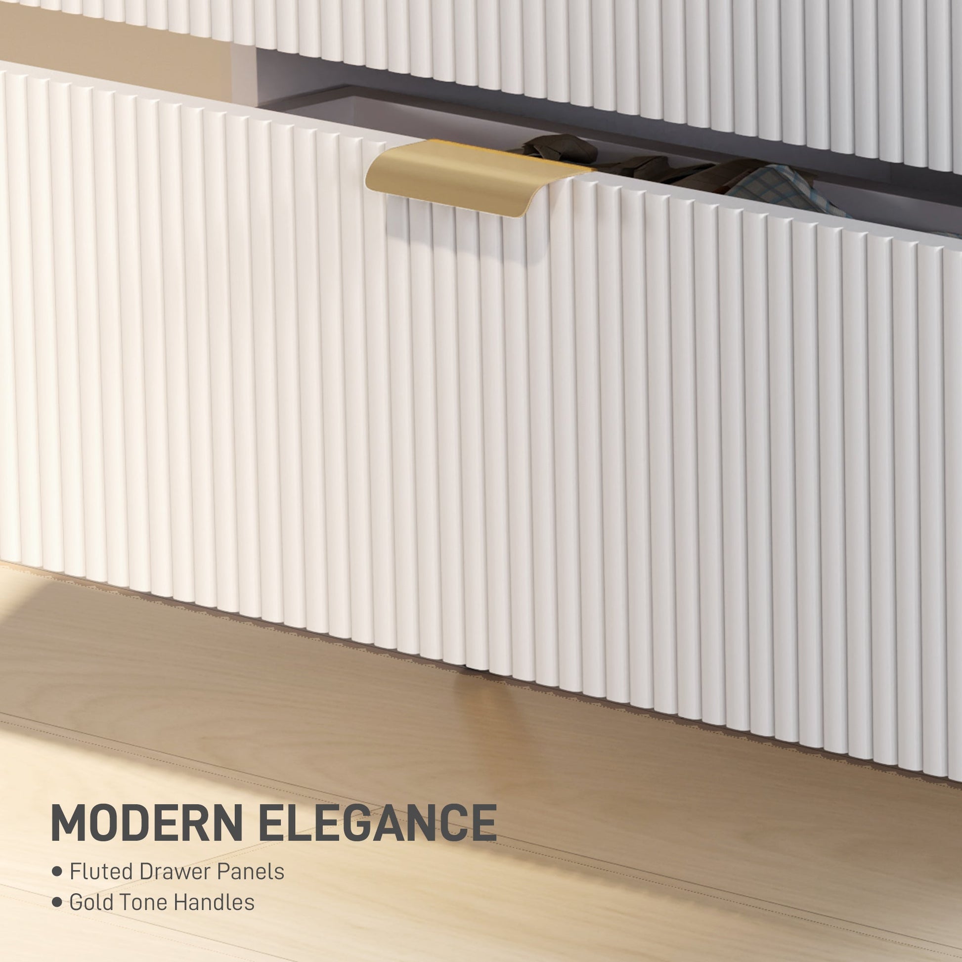 Elegant Four-Drawer Chest - White