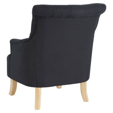 Hampstead Black Fabric Button Tufted Armchair