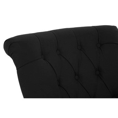 Hampstead Black Fabric Button Tufted Armchair