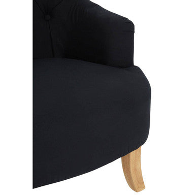 Hampstead Black Fabric Button Tufted Armchair