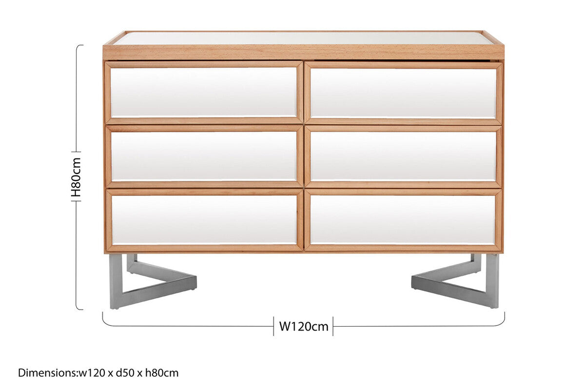 Kensington Townhouse Mirrored 6 Drawer Chest