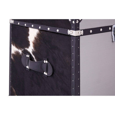 Kensington Townhouse Black and White Hair on Leather Set of 2 Storage Trunks