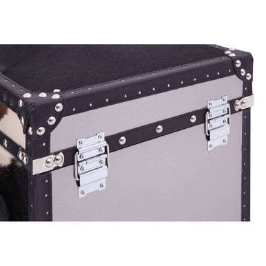 Kensington Townhouse Black and White Hair on Leather Set of 2 Storage Trunks