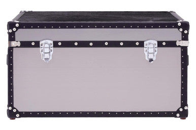Kensington Townhouse Black and White Hair on Leather Storage Trunk