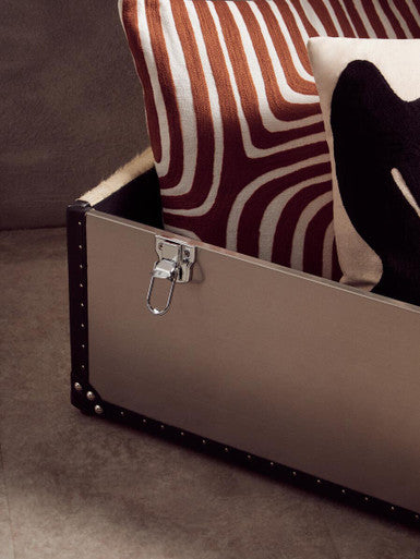 Kensington Townhouse Black and White Hair on Leather Storage Trunk