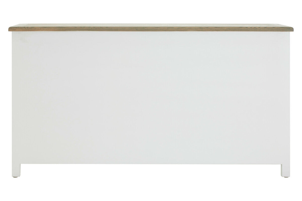 Hampstead White and Oak Wood 4 Door Sideboard with Drawers