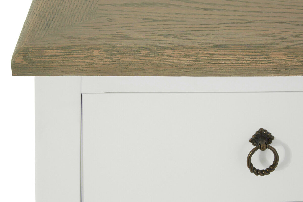 Hampstead White and Oak Wood 4 Door Sideboard with Drawers