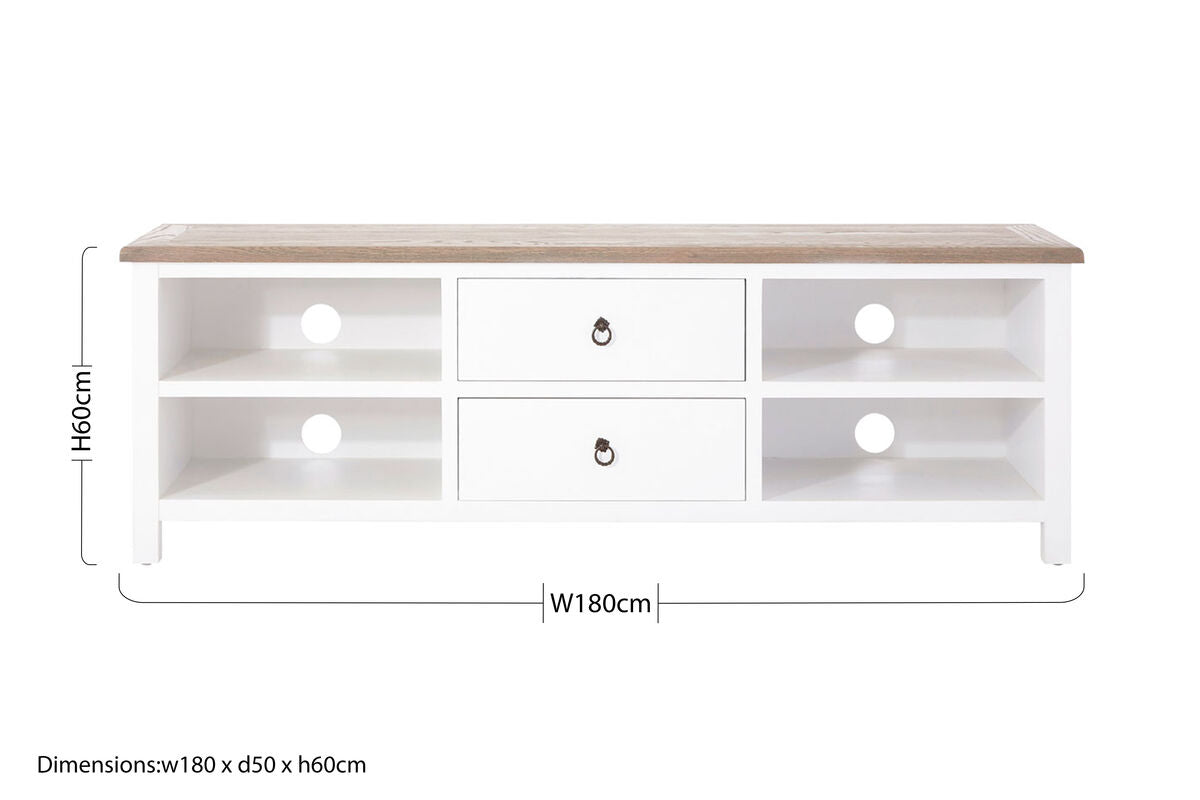Hampstead White and Oak Wood Media Unit