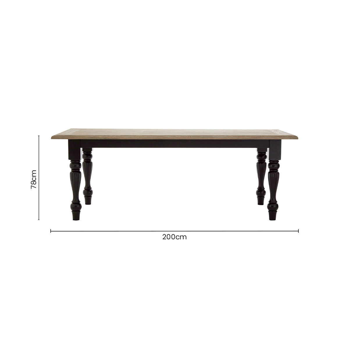 Kensington Townhouse Grey Wash and Black Wooden Dining Table