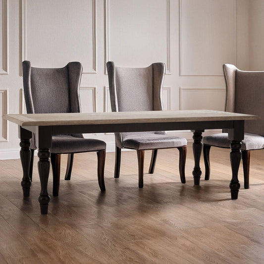 Townhouse Grey Wash and Black Wooden Dining Table 200cm