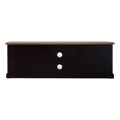 Kensington Townhouse Black and Grey Oak Veneer 2 Door Media Unit