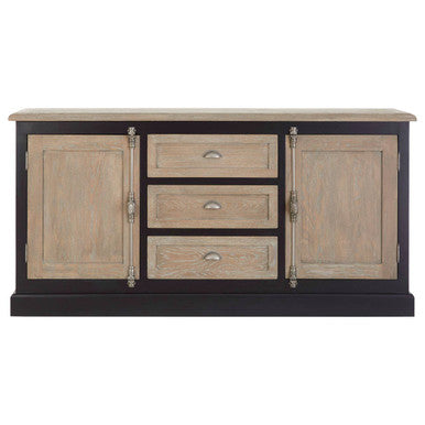 Kensington Townhouse Black and Grey Oak Veneer 2 Door 3 Drawer Sideboard