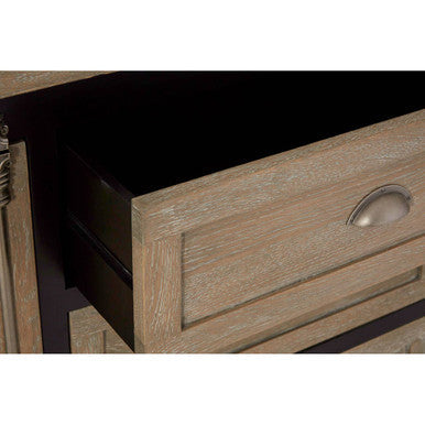 Kensington Townhouse Black and Grey Oak Veneer 2 Door 3 Drawer Sideboard