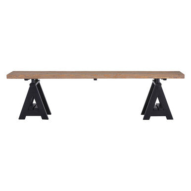 Hampstead Pine Wood and Black Metal Bench