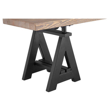 Hampstead Pine Wood and Black Metal Bench