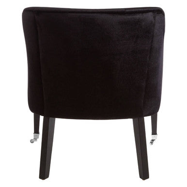 Darwin Black Velvet Button Tufted Lounge Chair