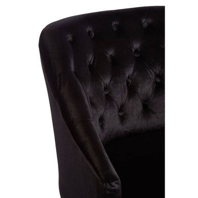 Darwin Black Velvet Button Tufted Lounge Chair