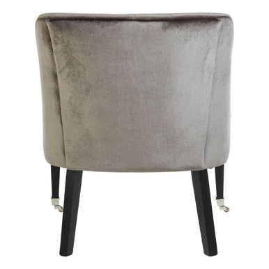 Darwin Grey Velvet Button Tufted Lounge Chair