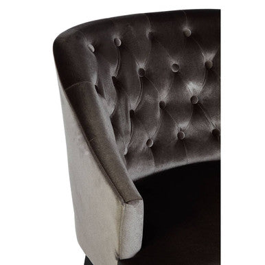 Darwin Grey Velvet Button Tufted Lounge Chair
