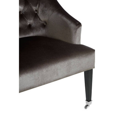 Darwin Grey Velvet Button Tufted Lounge Chair