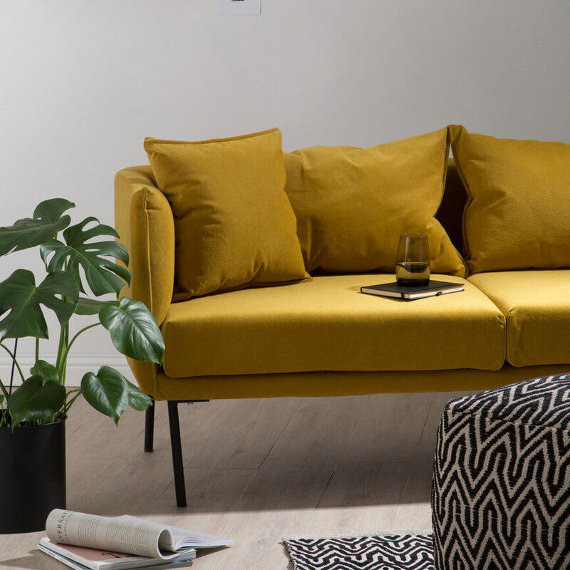 Kolding Yellow Fabric 2 Seater Sofa
