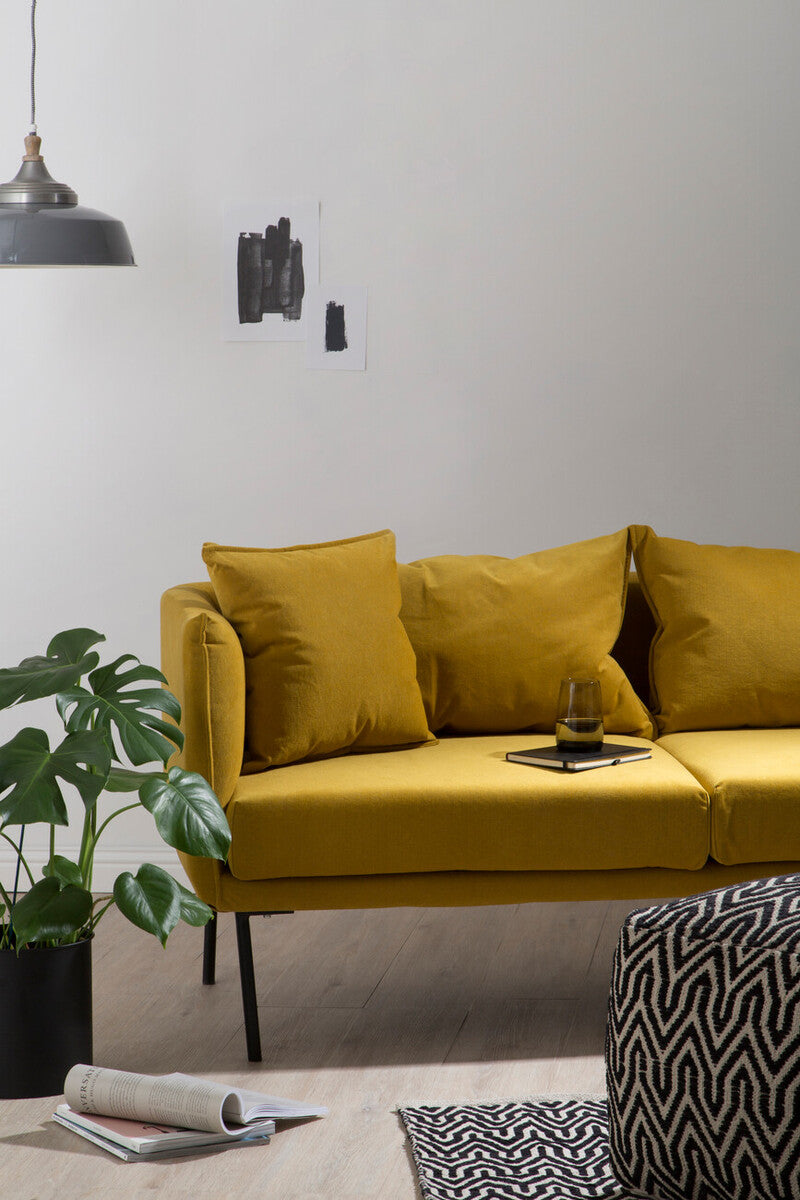 Kolding Yellow Fabric 2 Seater Sofa