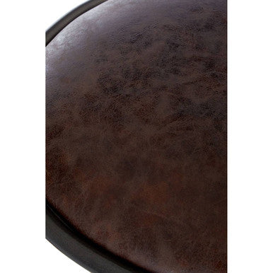 Dalston Mocha Leather Effect Bar Stool with Gunmetal Finish Legs