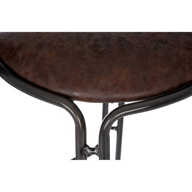 Dalston Mocha Leather Effect Bar Stool with Gunmetal Finish Legs