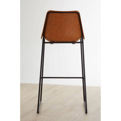 Dalston Camel Leather Effect Bar Chair with Black Finish Legs