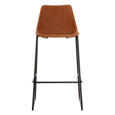 Dalston Camel Leather Effect Bar Chair with Black Finish Legs