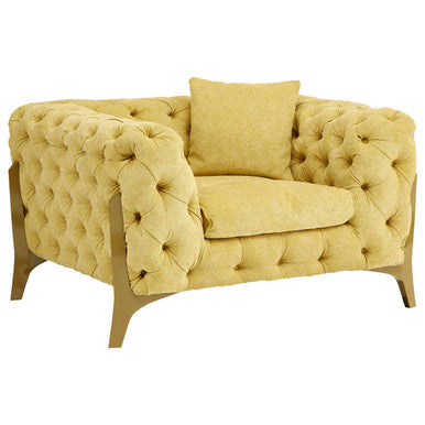 Esme Pistachio Green Button Tufted Armchair