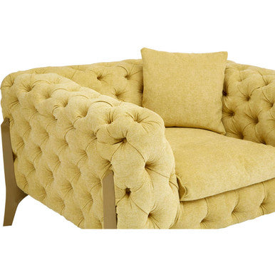 Esme Pistachio Green Button Tufted Armchair