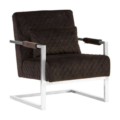 Gatsby Black Fabric Quilted Armchair