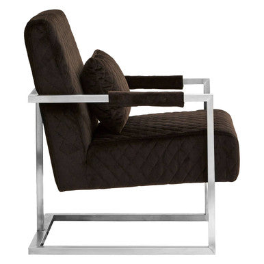 Gatsby Black Fabric Quilted Armchair