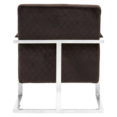 Gatsby Black Fabric Quilted Armchair