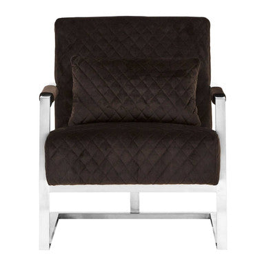 Gatsby Black Fabric Quilted Armchair