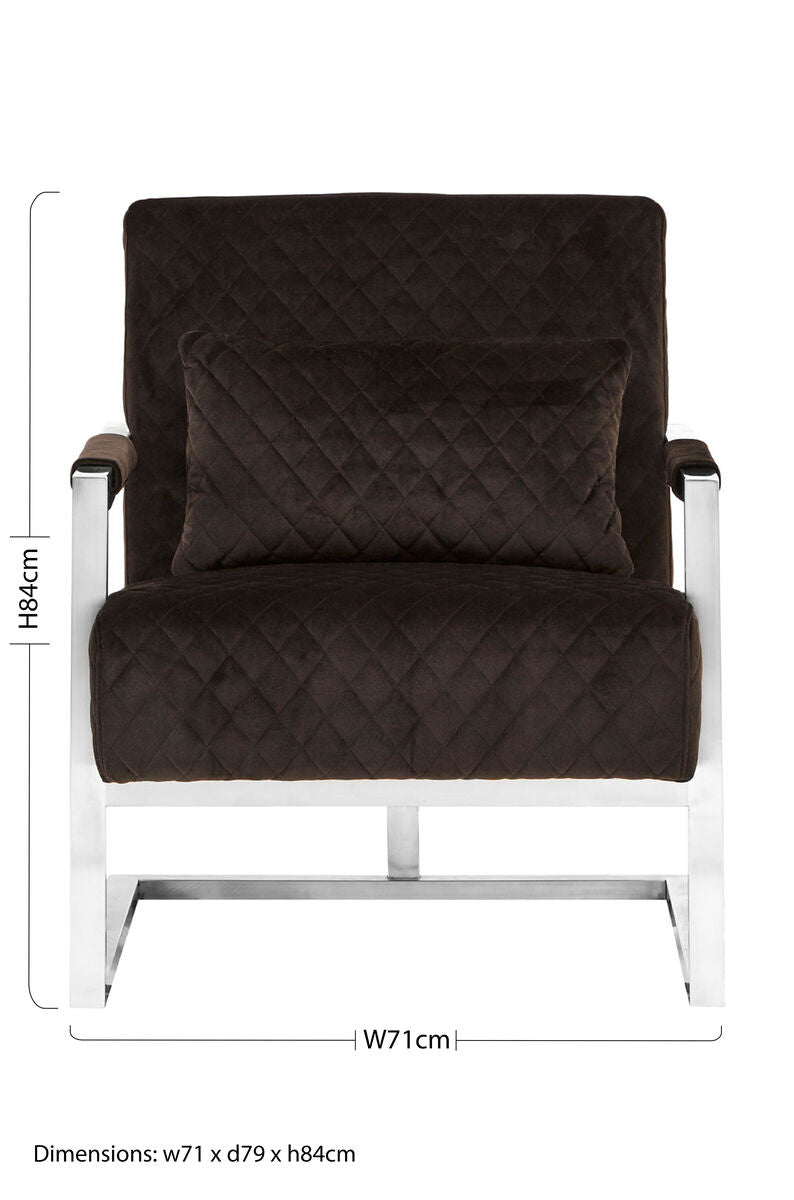 Gatsby Black Fabric Quilted Armchair