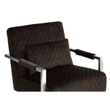 Gatsby Black Fabric Quilted Armchair