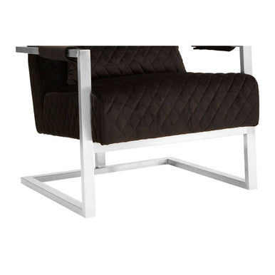 Gatsby Black Fabric Quilted Armchair