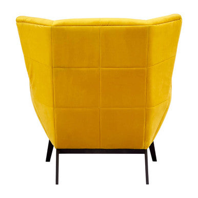 Maiko Yellow Fabric Wing Back Armchair