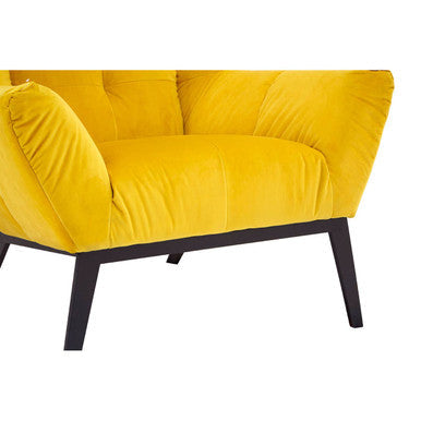 Maiko Yellow Fabric Wing Back Armchair