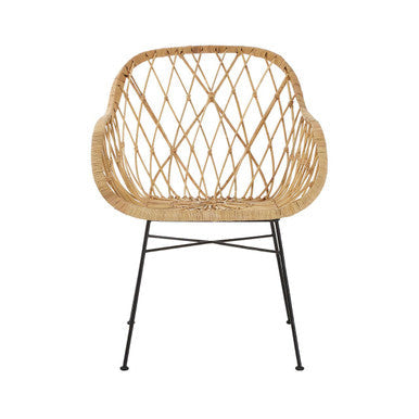 Java Natural Rattan Chair with Lattice Design